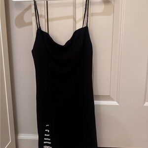 Lucy in the Sky Black Mini Dress with Silver Accents